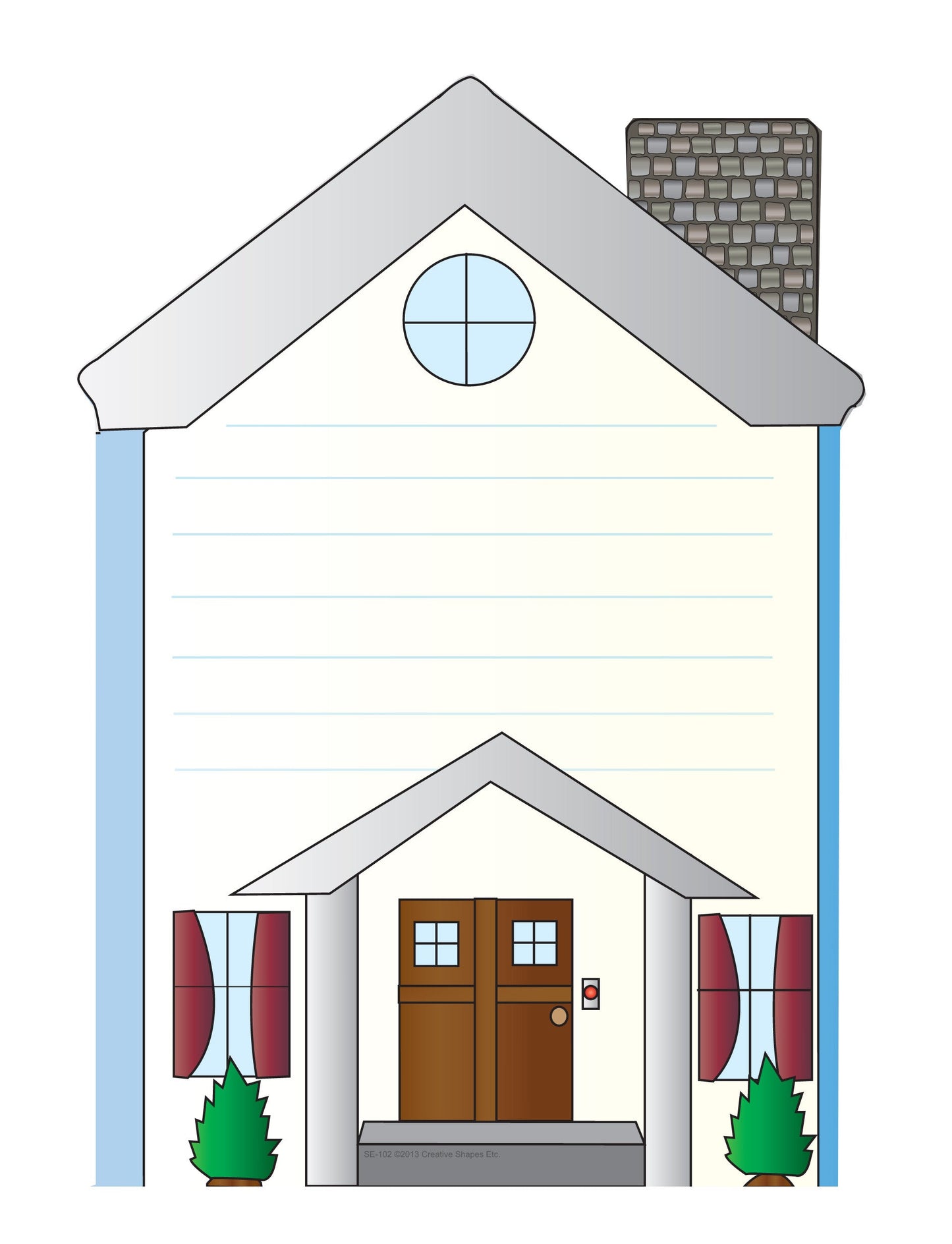 SHAPES ETC. Large Notepad - House