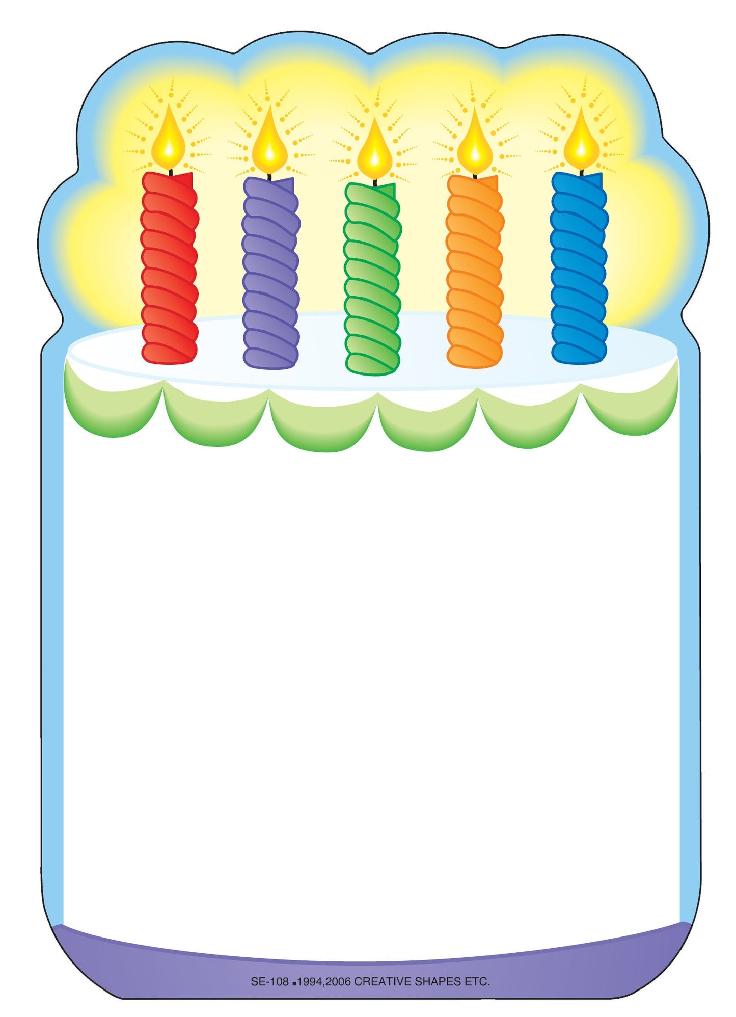 SHAPES ETC. Large Notepad - Birthday Cake