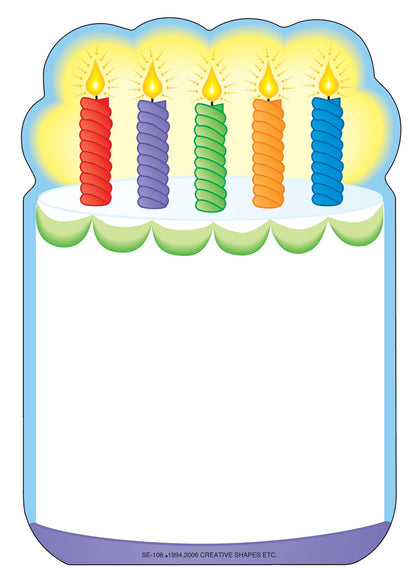 SHAPES ETC. Large Notepad - Birthday Cake