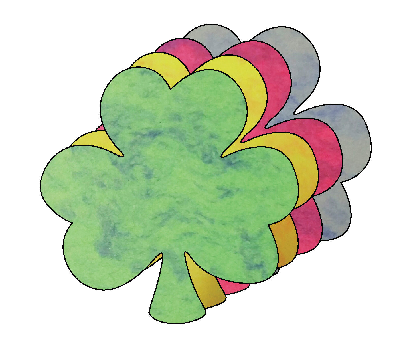 SHAPES ETC.  Shamrock Marble Assorted Color Creative Cut-Outs- 3"