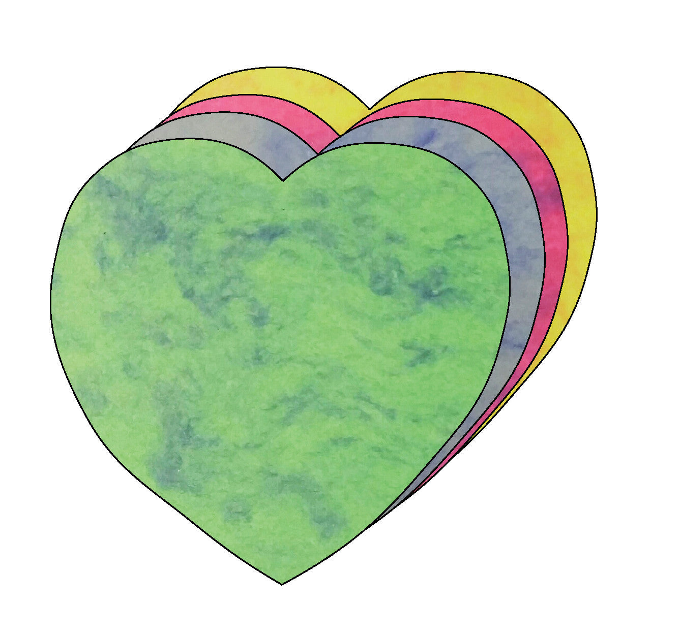 SHAPES ETC.  Heart Marble Assorted Color Creative Cut-Outs- 2.5"
