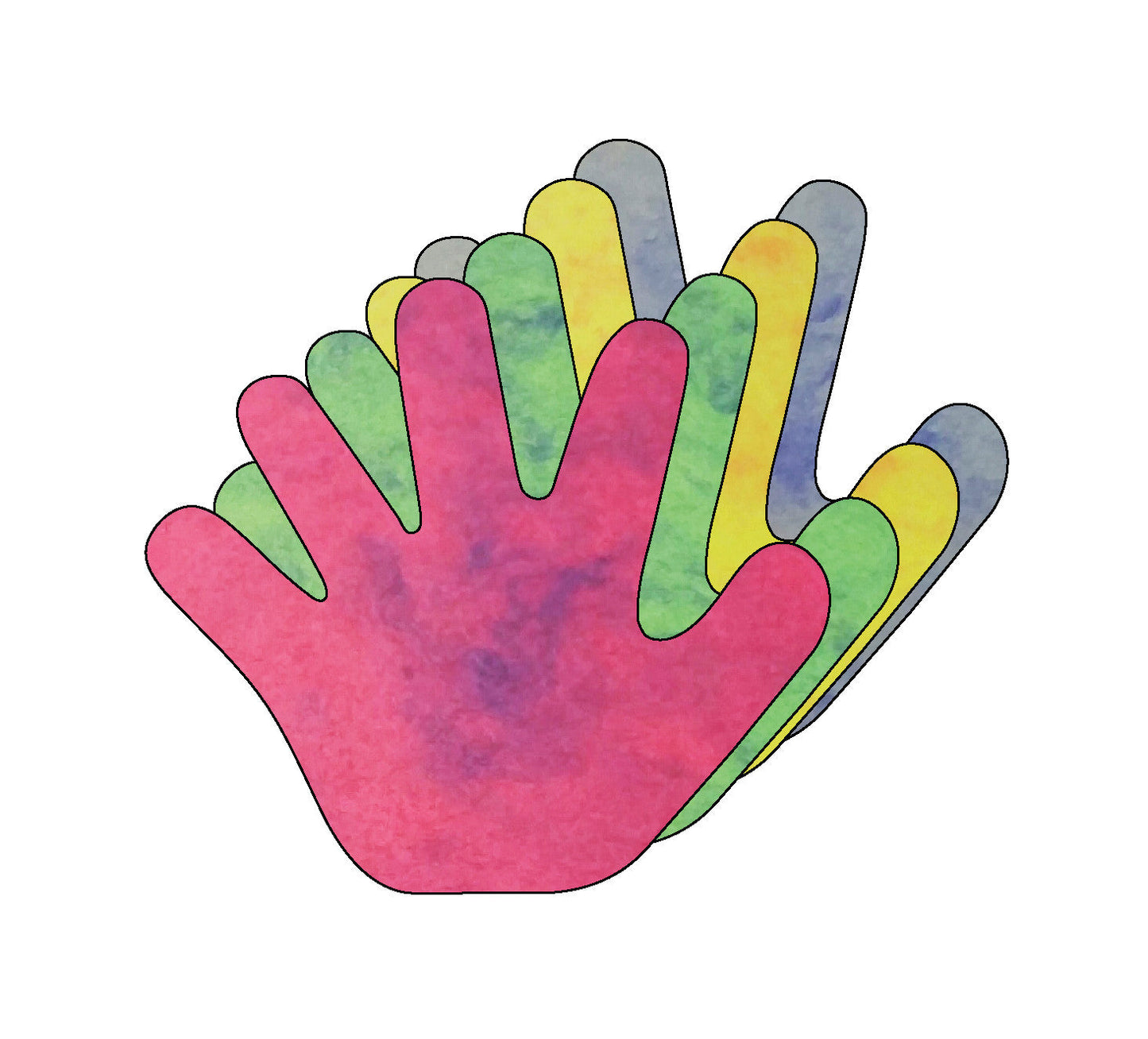 SHAPES ETC.  Hand Marble Assorted Colors Creative Cut-Outs- 3”