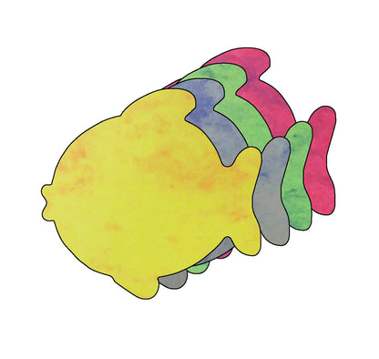 SHAPES ETC.  Fish Marble Assorted Color Creative Cut-Outs- 3”