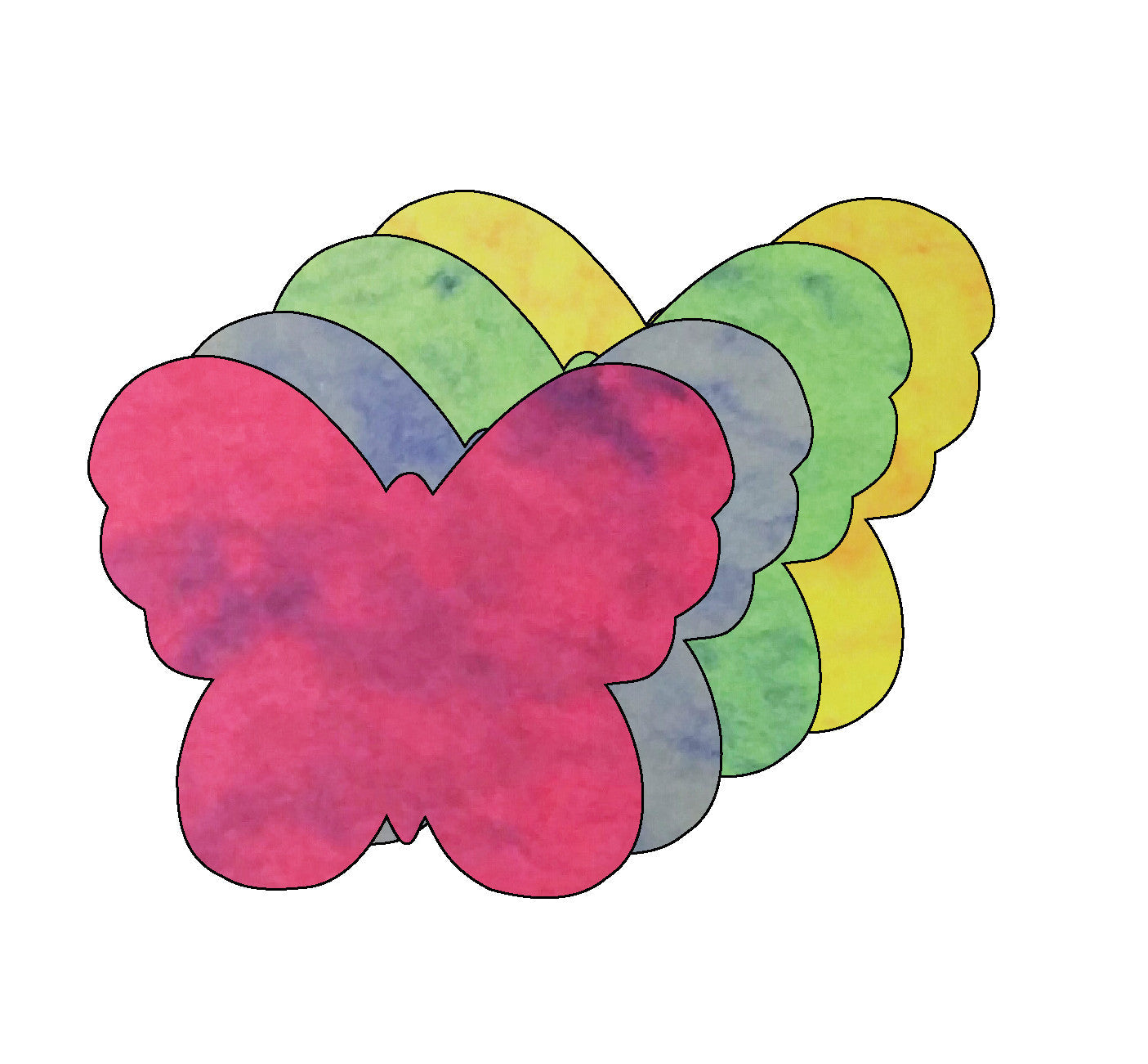 SHAPES ETC.  Butterfly Marble Assorted Color Creative Cut-Outs- 3"