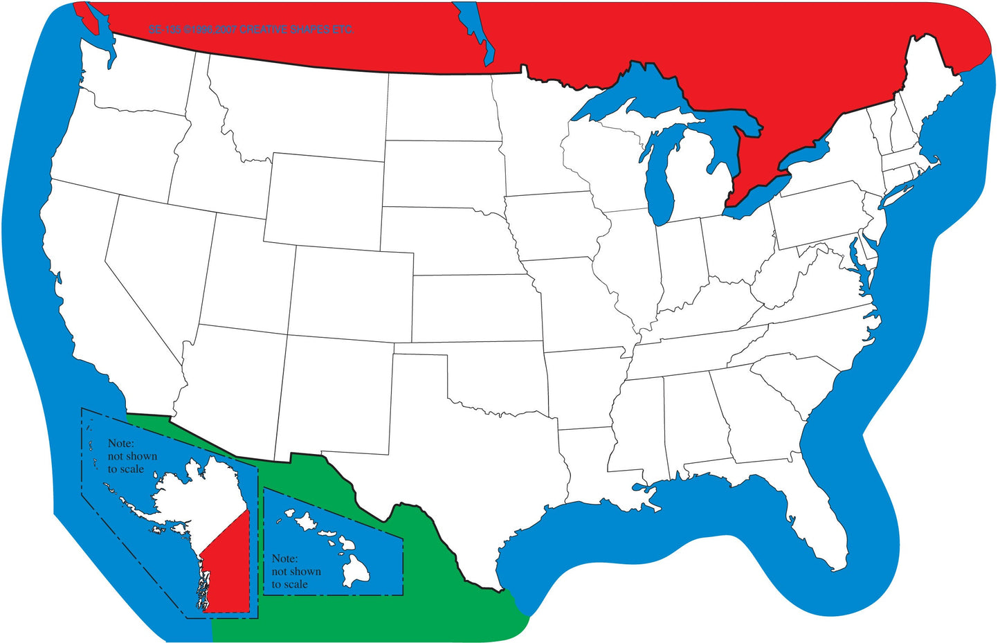 SHAPES ETC. Large Notepad - U.S. Map