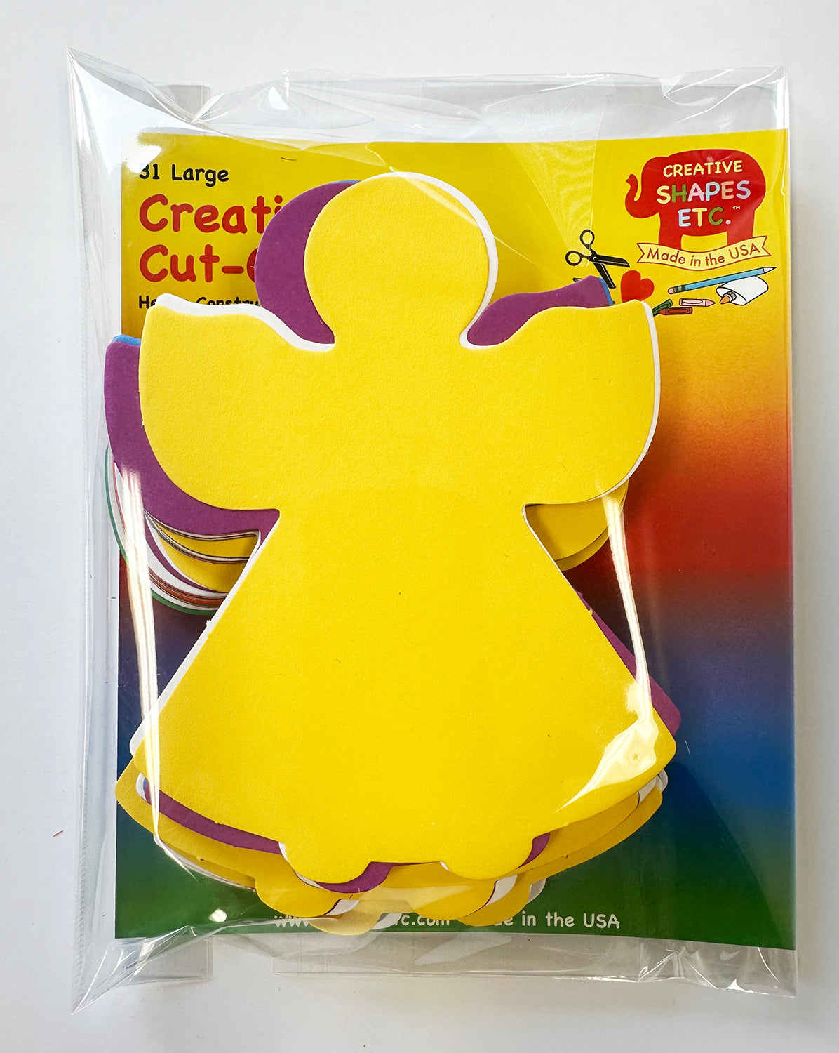 SHAPES ETC.  124 Pcs Angel Cut-Outs -  Large Assorted Color 5.5in