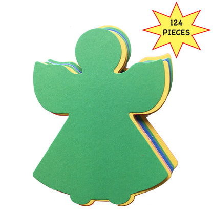 SHAPES ETC.  124 Pcs Angel Cut-Outs -  Large Assorted Color 5.5in