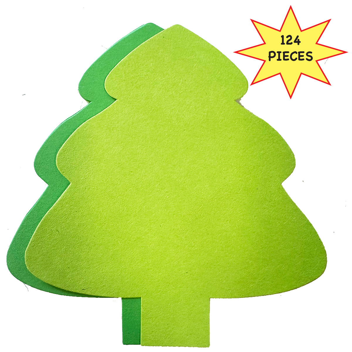 SHAPES ETC.  124 Pcs Christmas Evergreen Tree Large Assorted Green Cut-Outs - 5.5in