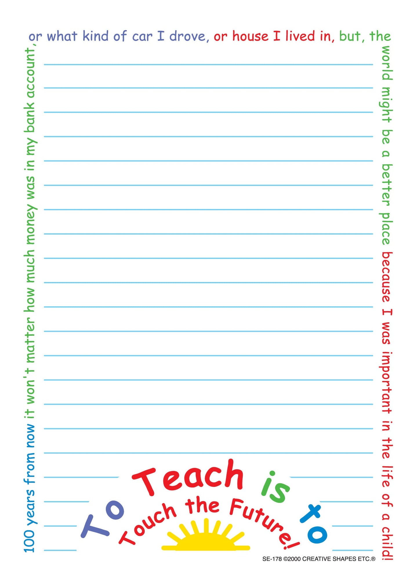 SHAPES ETC. Large Notepad - Touch the Future