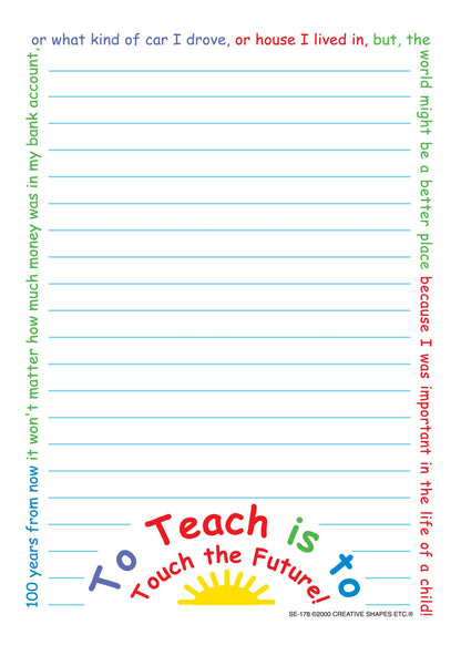 SHAPES ETC. Large Notepad - Touch the Future