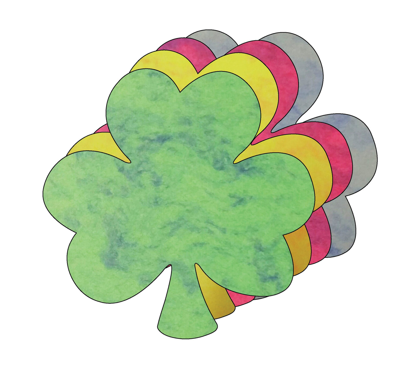 SHAPES ETC. Shamrock Marble Assorted Color Creative Cut-Outs- 5.5"