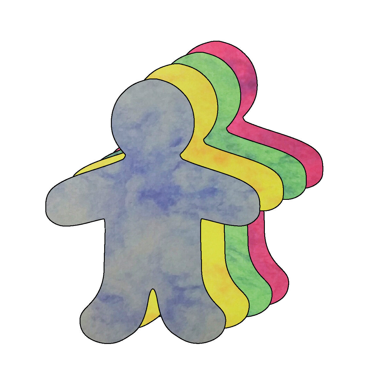 SHAPES ETC. Person Large Marble Assorted Color Cut-Outs- 5.5"