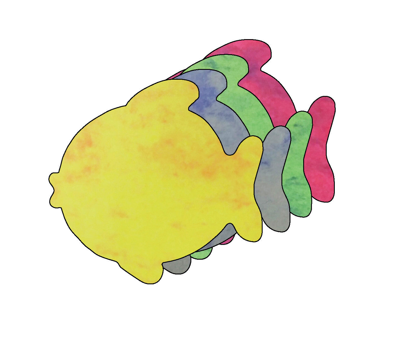 SHAPES ETC. Fish Marble Assorted Color Creative Cut-Outs- 5.5"
