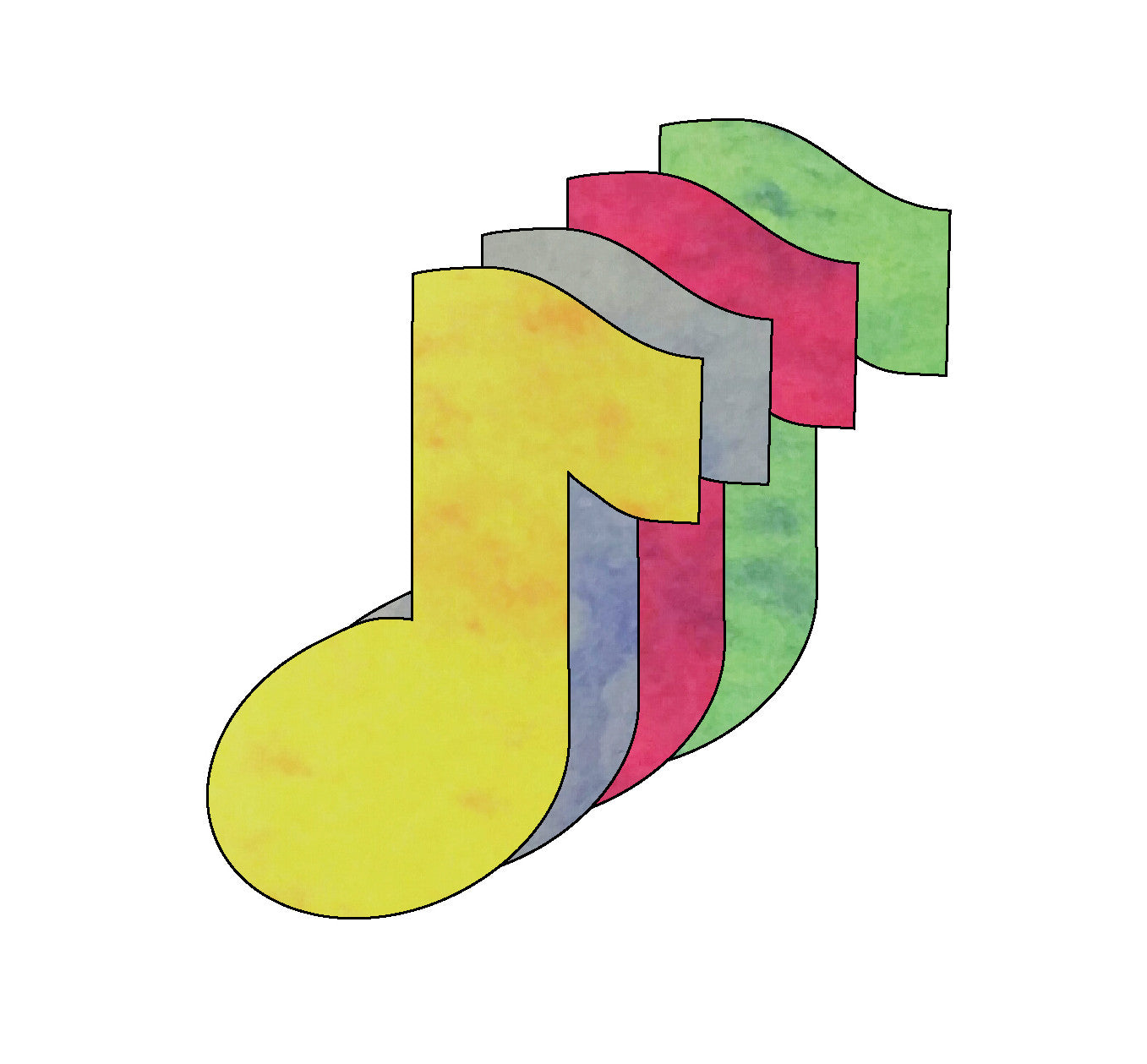 SHAPES ETC. Music Note Marble Assorted Color Creative Cut-Outs- 5.5"