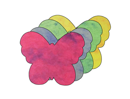 SHAPES ETC. Butterfly Marble Assorted Color Creative Cut-Outs- 5.5"