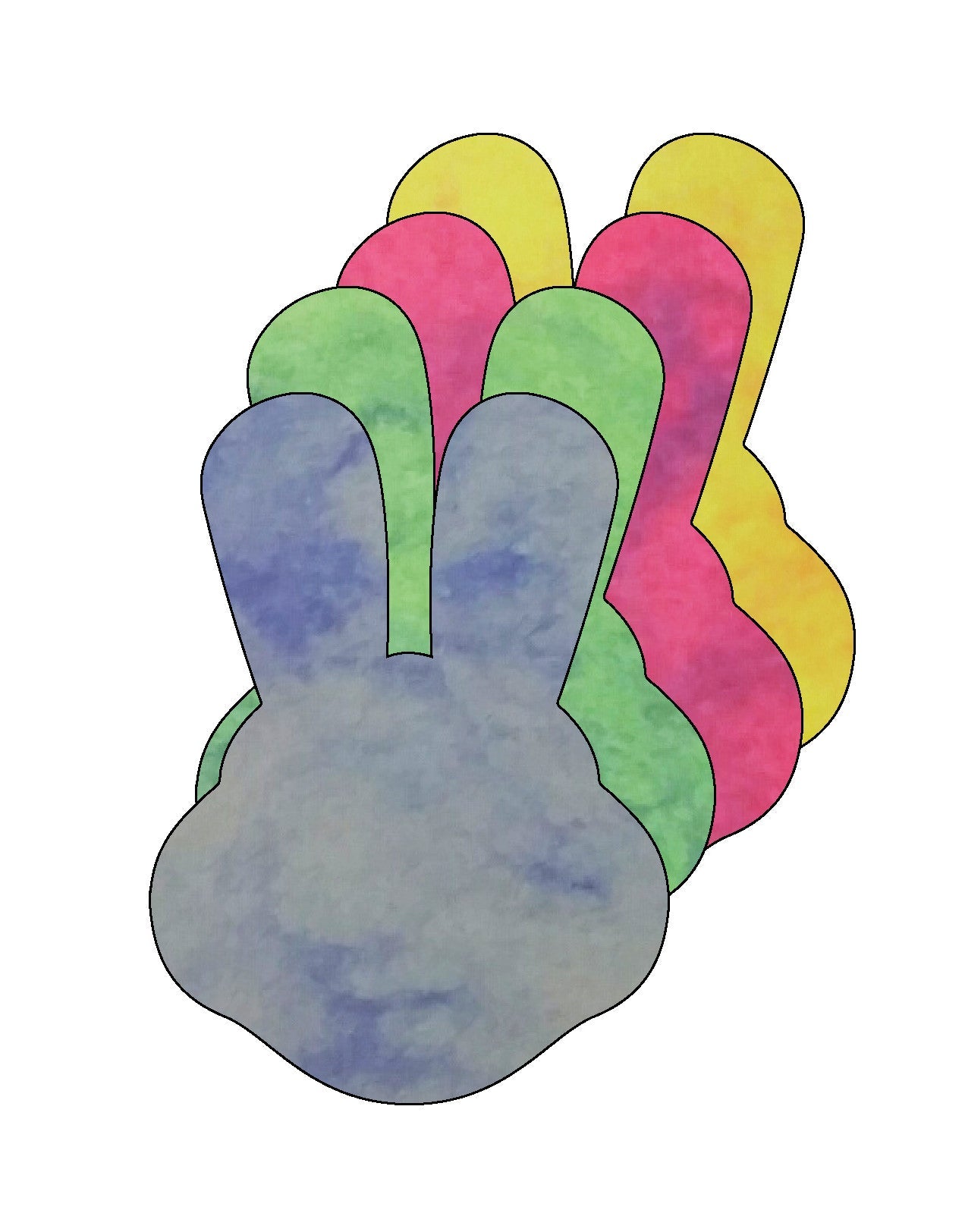 SHAPES ETC. Large Marble Assorted Cut-Out - Bunny with Ears