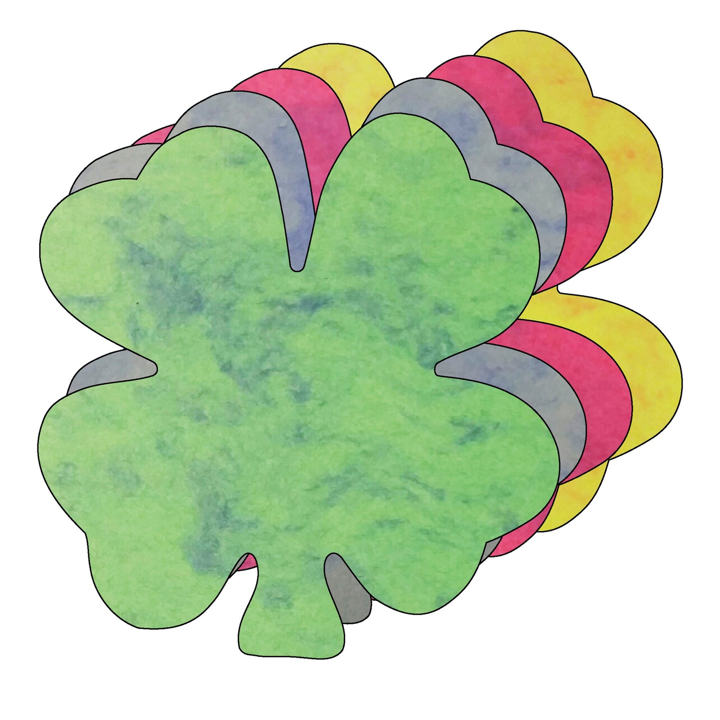 SHAPES ETC. Four Leaf Clover Marble Assorted Color Creative Cut-Outs- 5.5"
