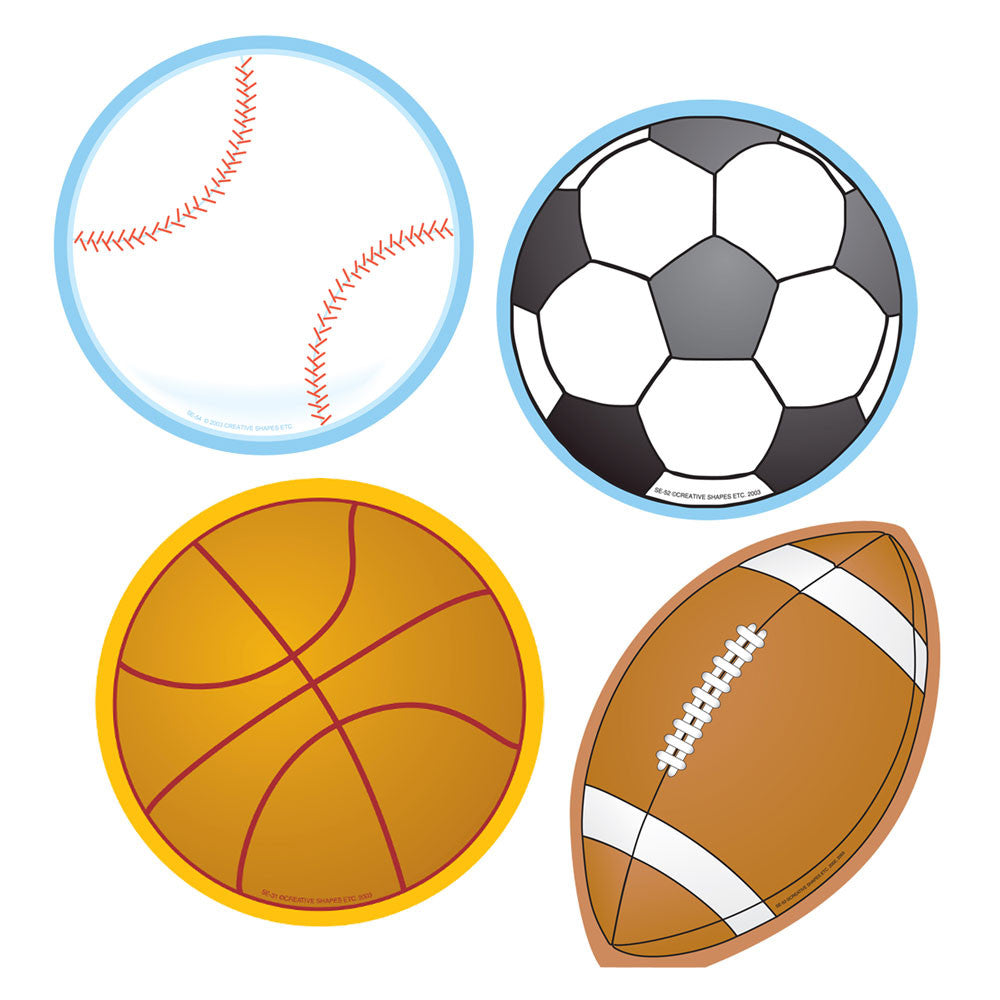 SHAPES ETC. Large Cardstock Accents - Sports Variety Pack (SE-1979)
