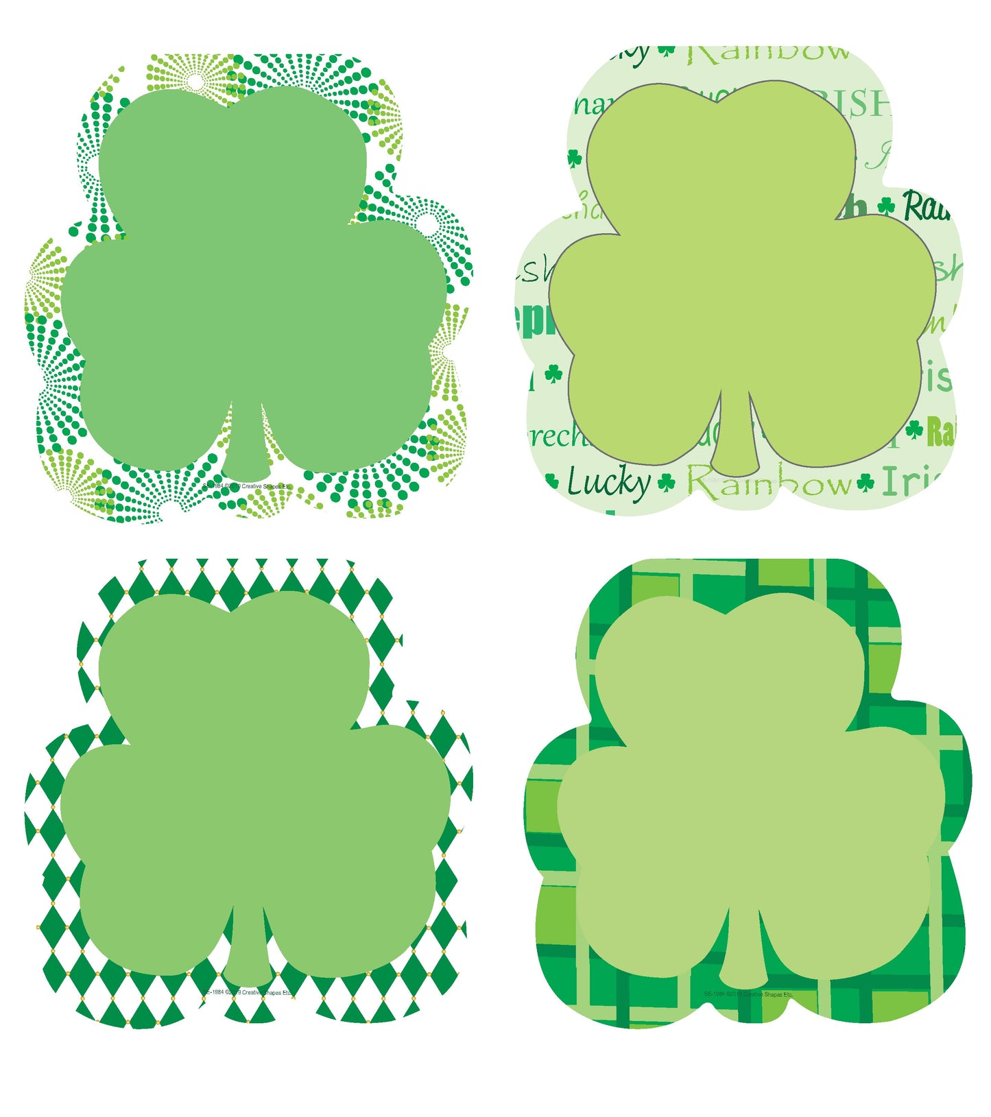 SHAPES ETC. Large Cardstock Accents - St. Patty's Shamrock Variety Pack