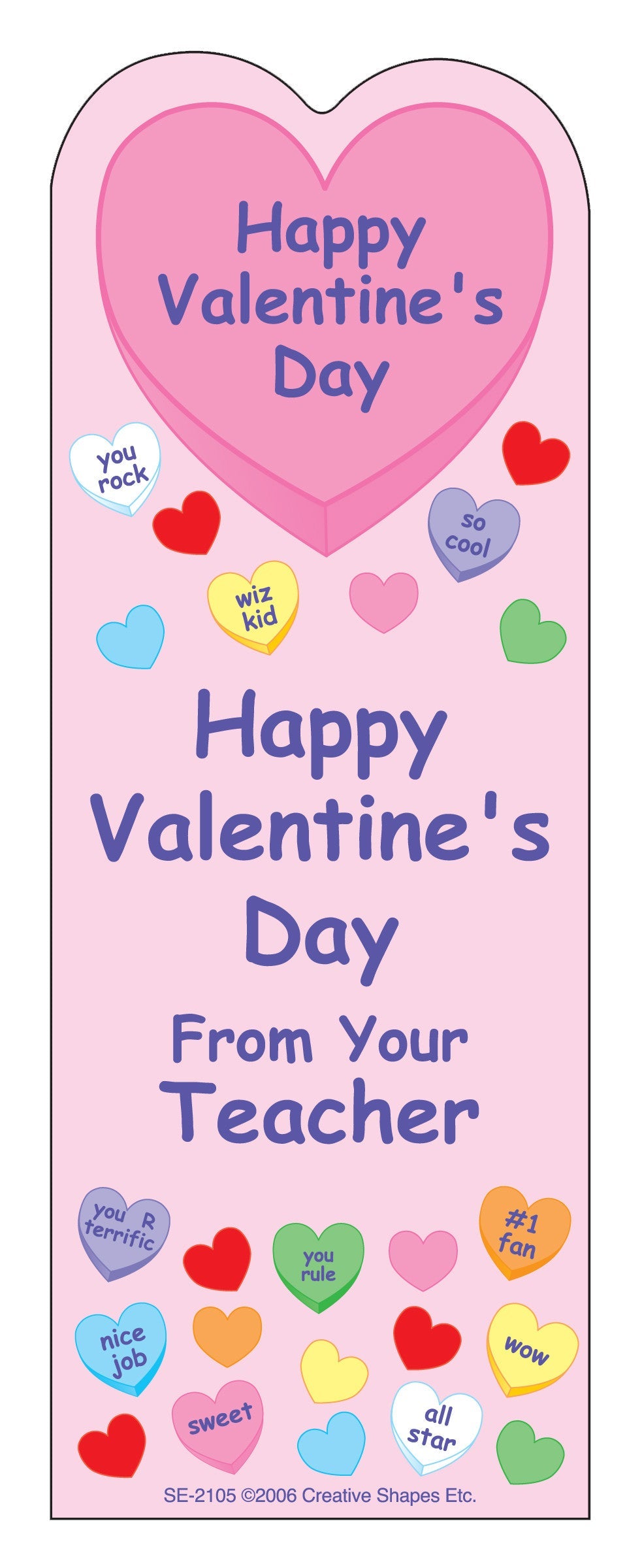 SHAPES ETC. "From Your Teacher" Bookmarks - Valentine
