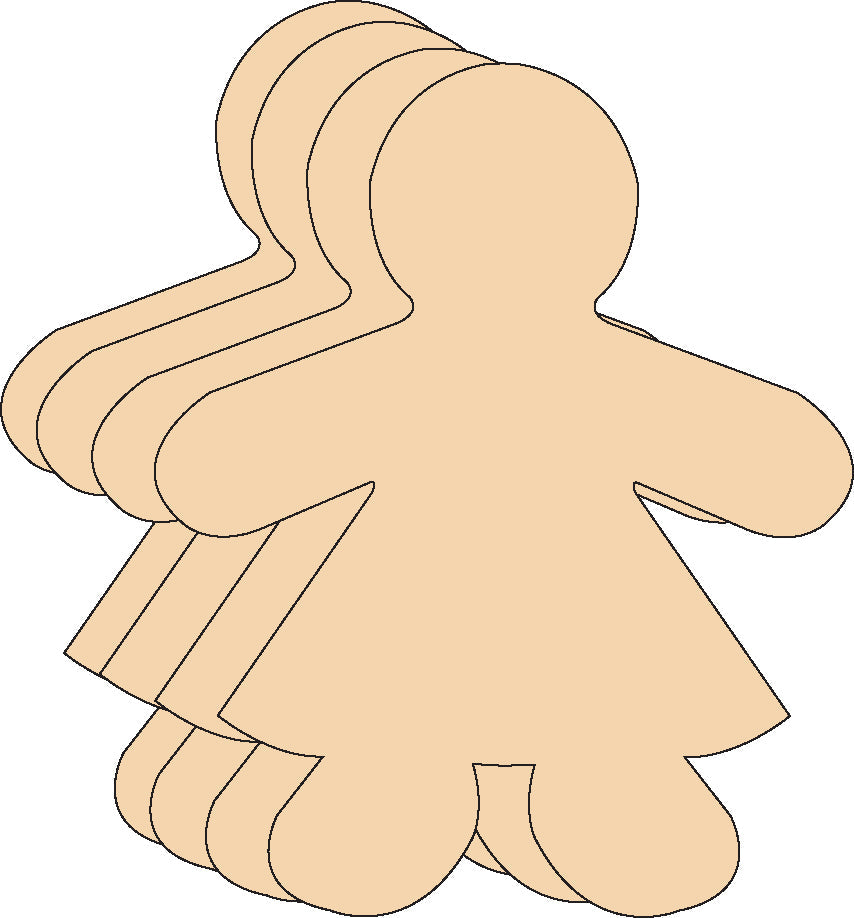 SHAPES ETC. Girl Small Single Color Creative Cut-Outs- 3"