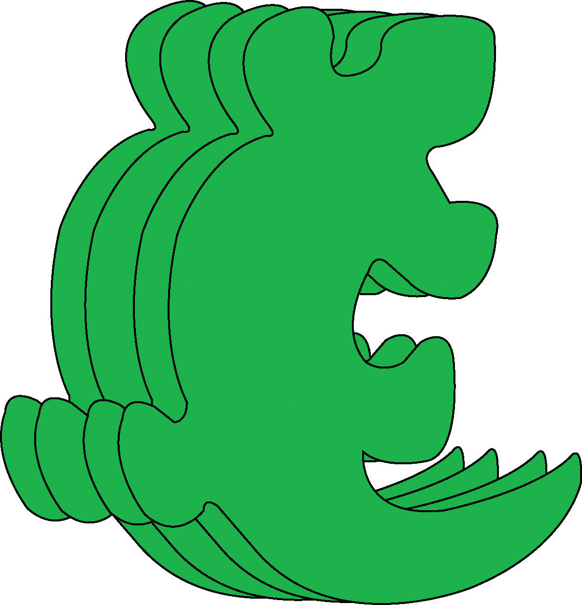 SHAPES ETC. Small Single Color Cut-Out - Gecko