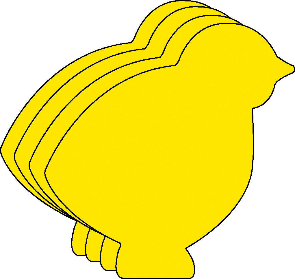 SHAPES ETC. Small Single Color Cut-Out - Chick