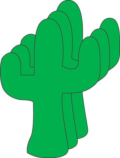 SHAPES ETC. Small Single Color Cut-Out - Cactus