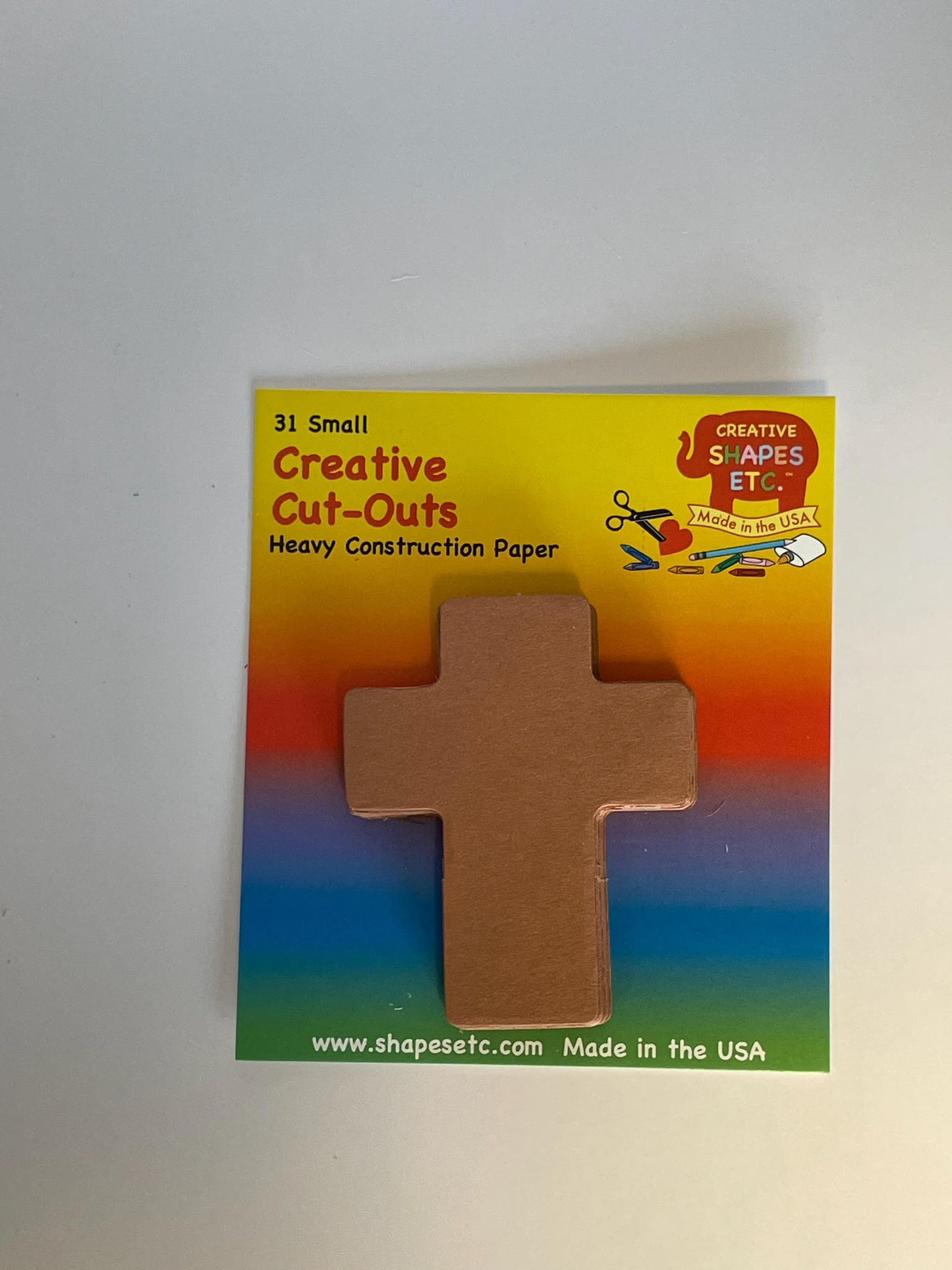 SHAPES ETC. Brown Cross Single Color Creative Cut-Outs- 3”