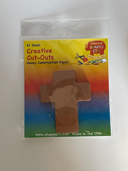 SHAPES ETC. Brown Cross Single Color Creative Cut-Outs- 3”