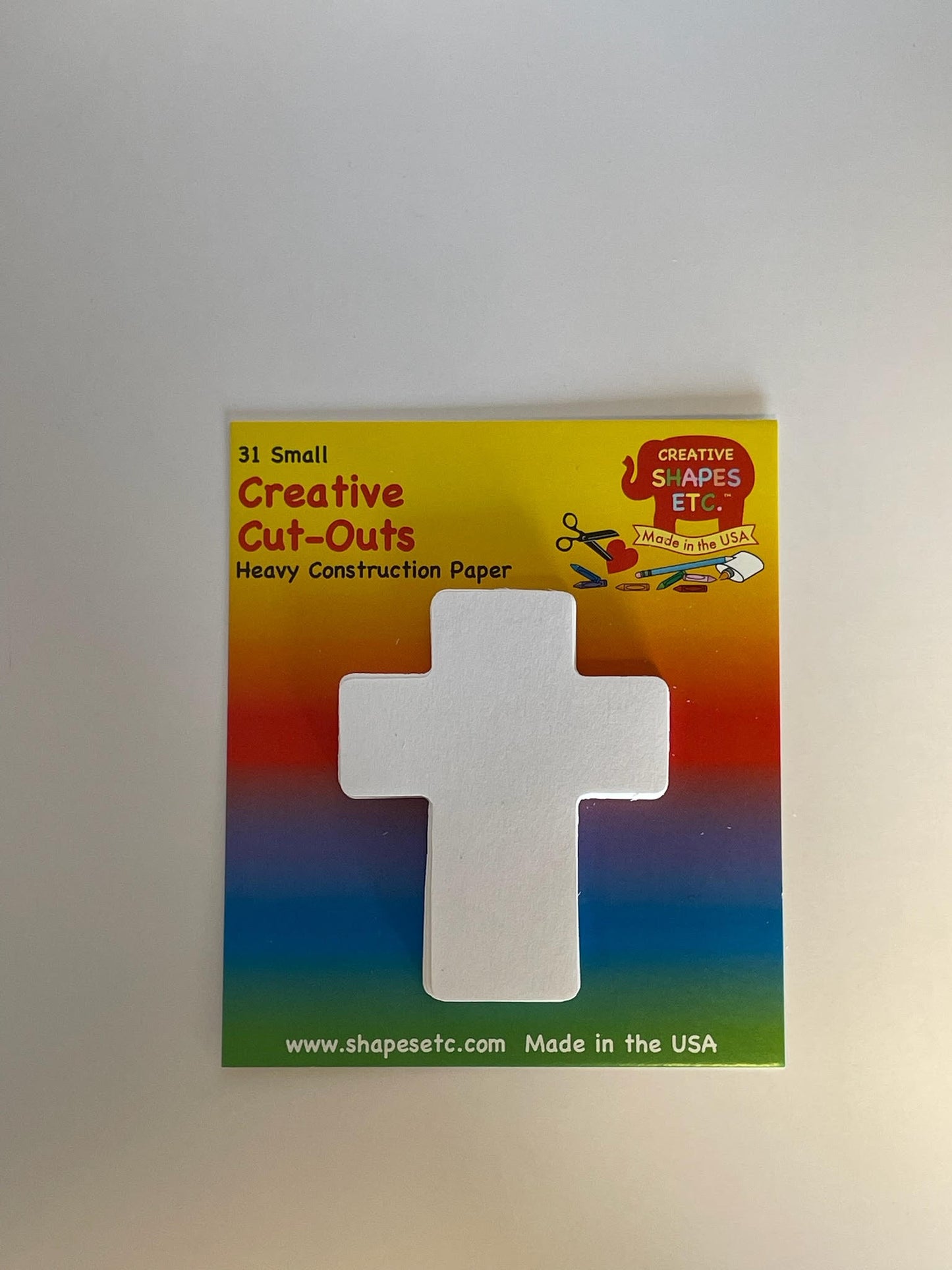 SHAPES ETC. Small Single Color Cut-Out - Cross 3”