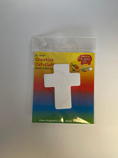 SHAPES ETC. Small Single Color Cut-Out - Cross 3”