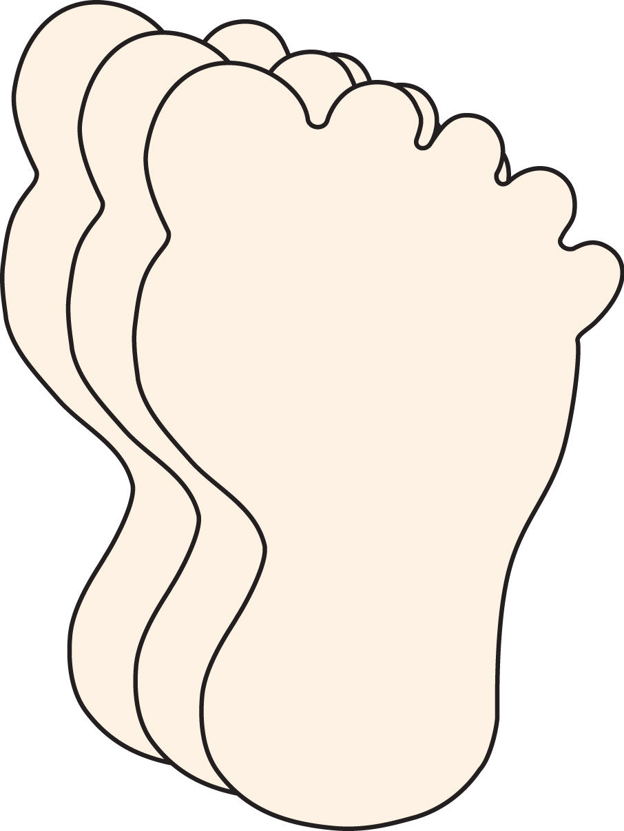 SHAPES ETC. Small Single Color Creative Foam Cut-Outs - Foot