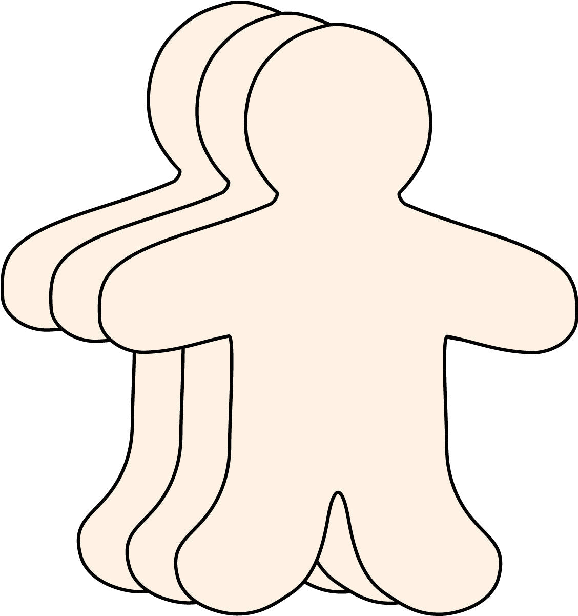 SHAPES ETC. Person Foam Small Single Color Creative Cut-Outs- 3”