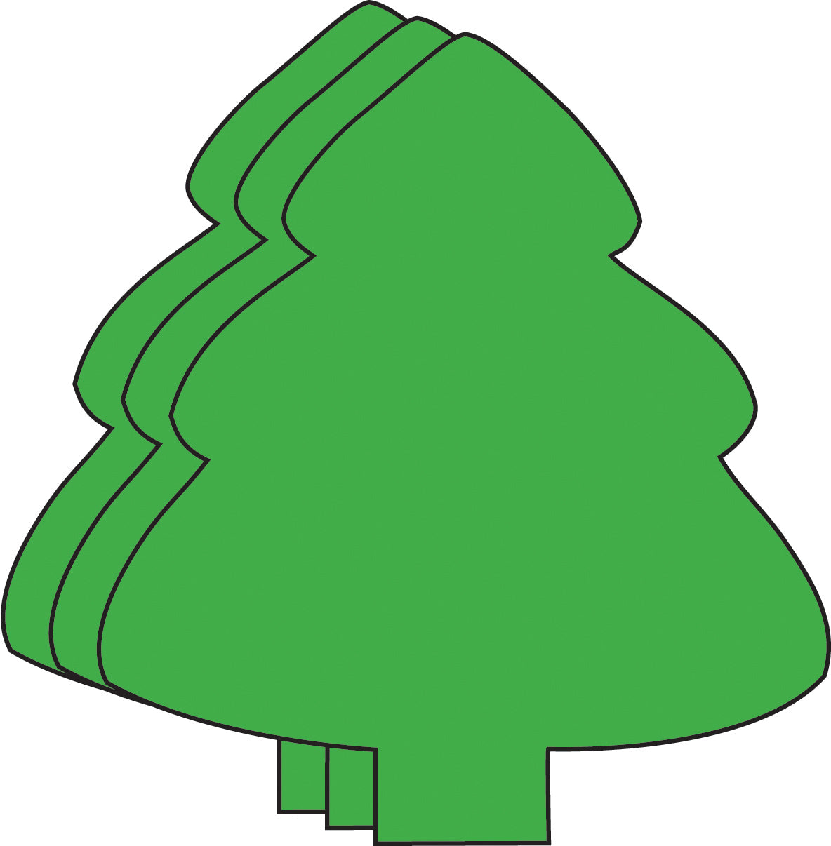 SHAPES ETC. Die-Cut Magnetic - Small Single Color Evergreen Tree