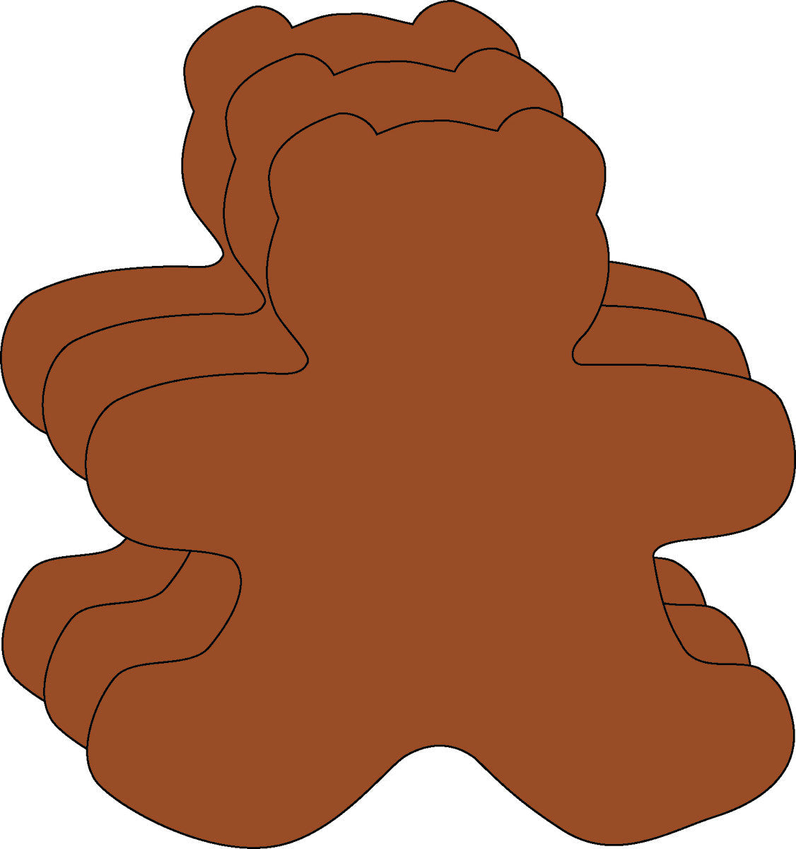 SHAPES ETC.  Single Color Creative Small Foam Cut-Outs - Teddy Bear