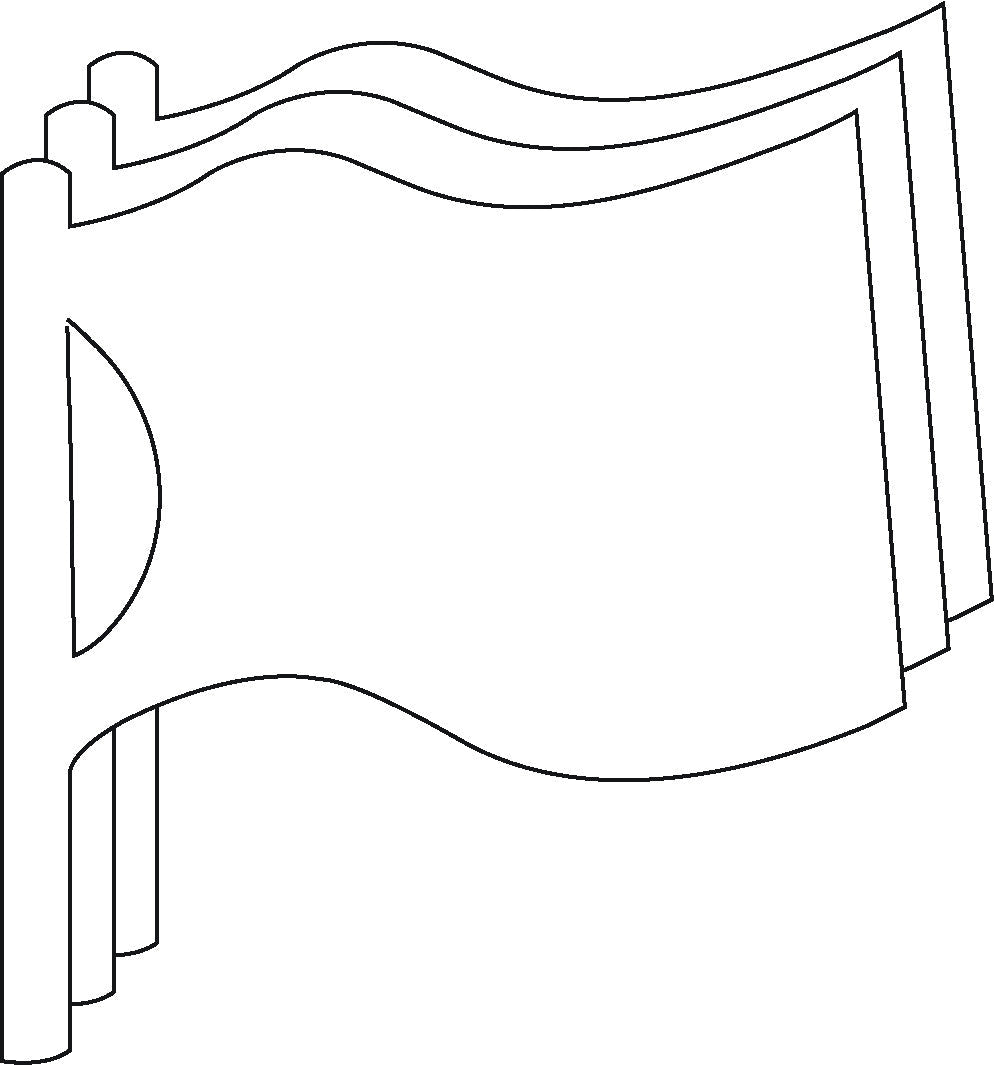 SHAPES ETC. Single Color Cut-Out - Flag