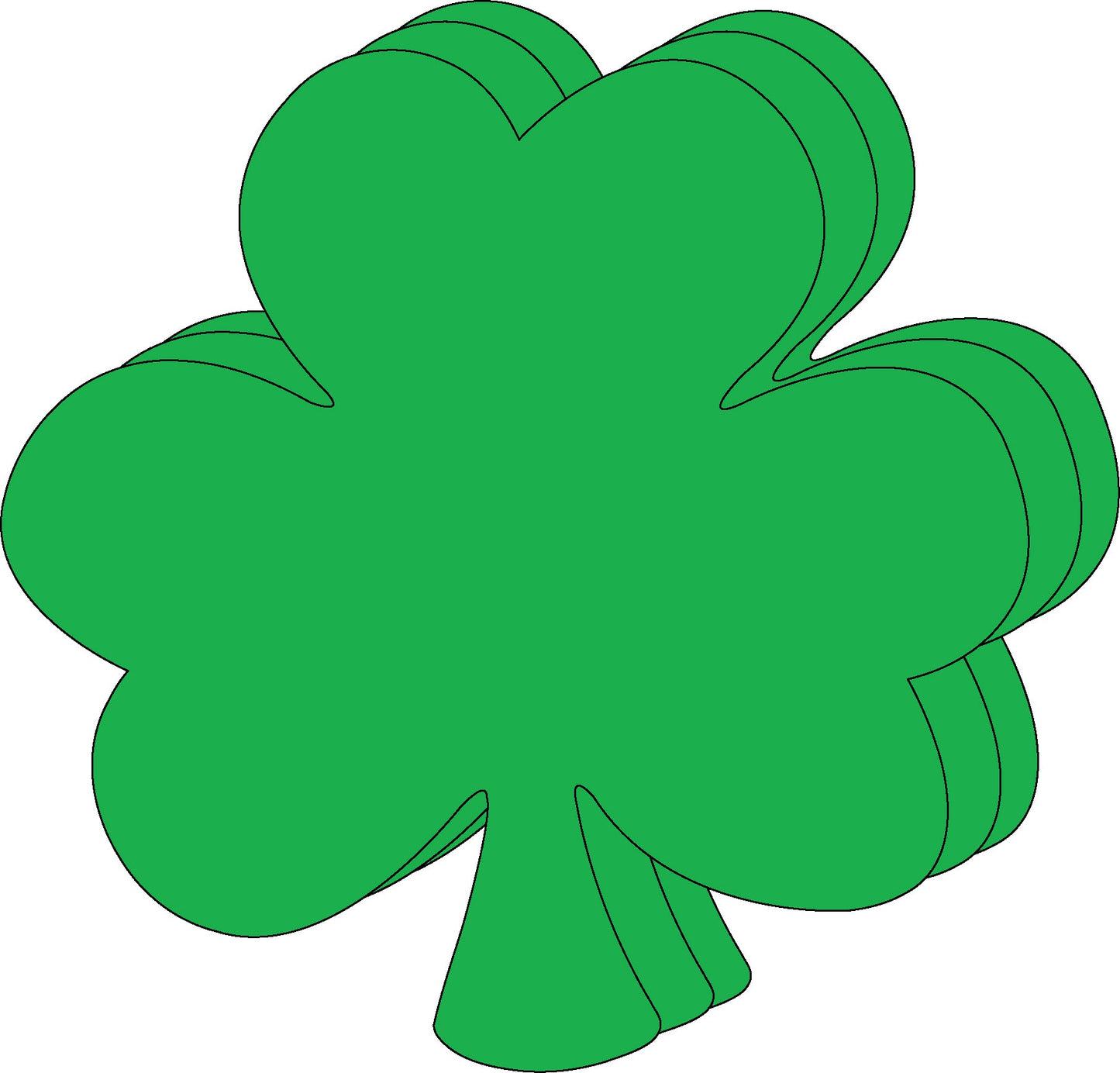Die-Cut Magnetic - Large Single Color Shamrock