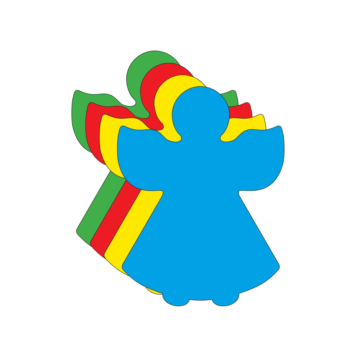 SHAPES ETC. Die-Cut Magnetic - Small Assorted Color Angel Magnet