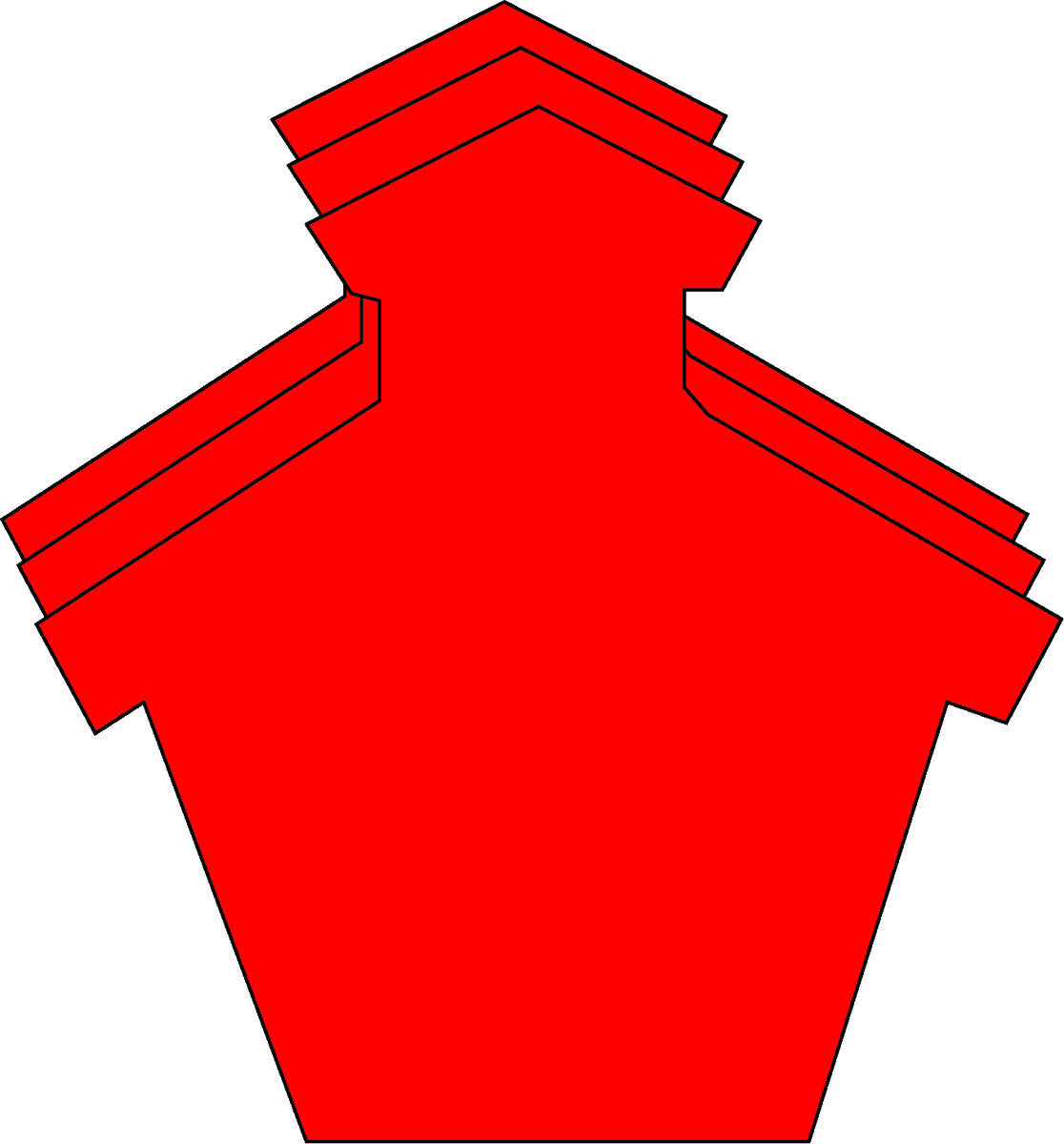 SHAPES ETC. Small Single Color Cut-Out - Schoolhouse