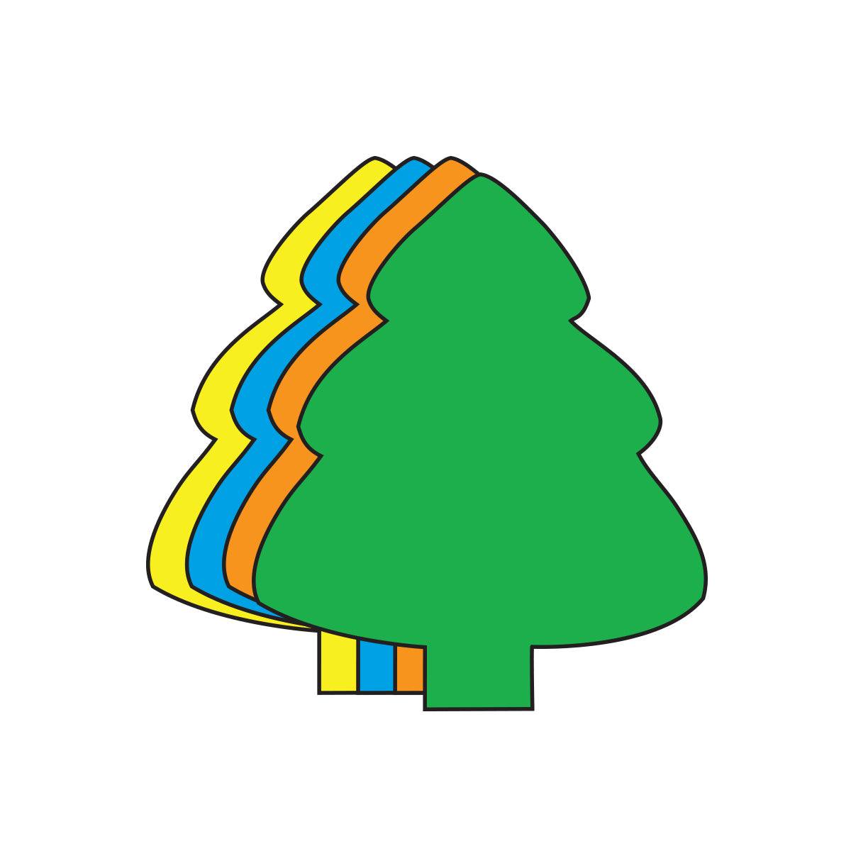 SHAPES ETC. Die-Cut Magnetic - Large Assorted Color Evergreen Tree