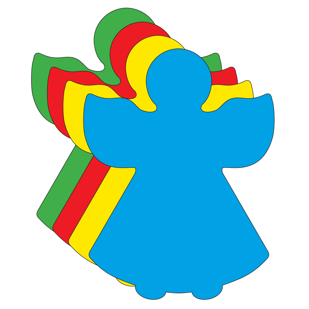 SHAPES ETC. Die-Cut Magnetic - Large Assorted Color Angel Magnet
