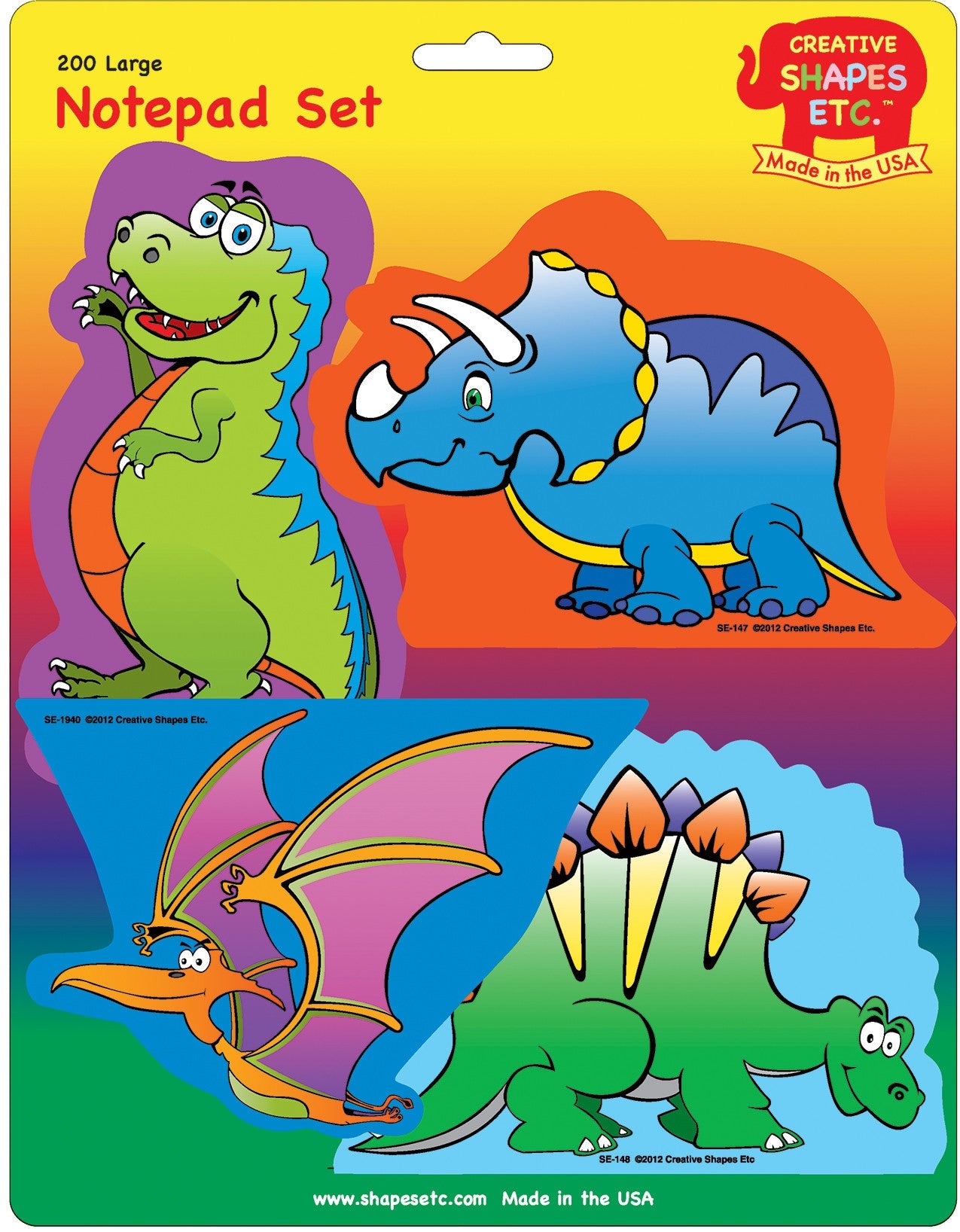 SHAPES ETC. Large Notepad Set - Dinosaur
