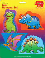 SHAPES ETC. Mini Notepad Set -  Dinosaur