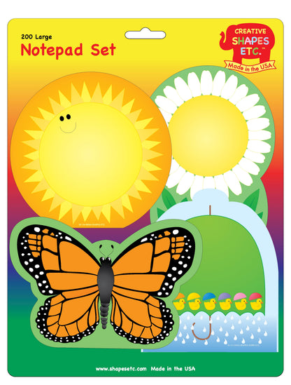 SHAPES ETC. Large Notepad Set- Spring