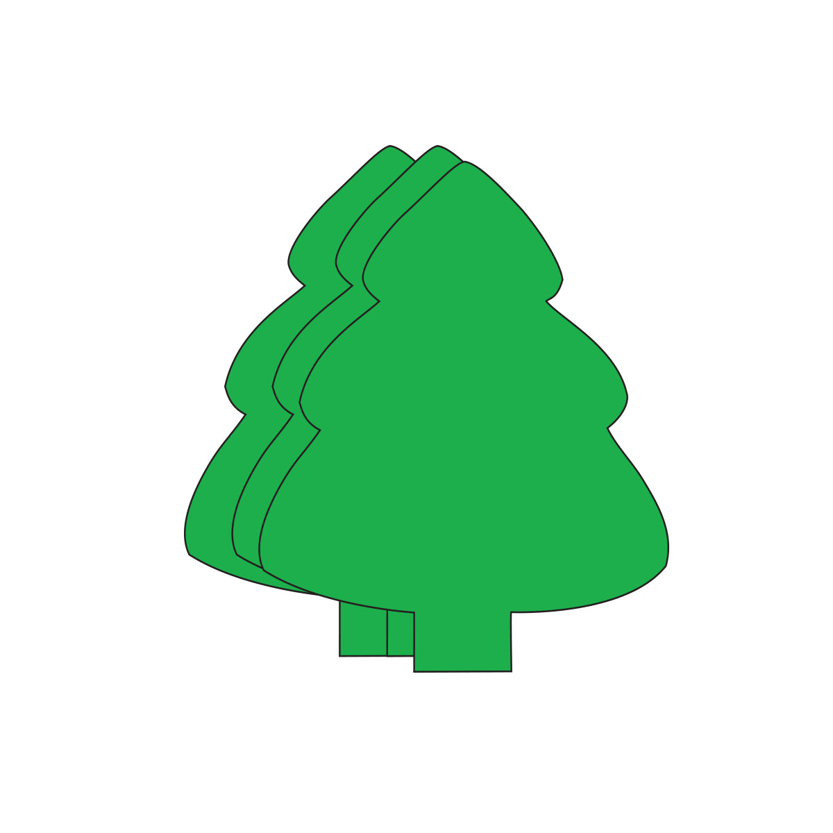 SHAPES ETC. Die-Cut Magnetic - Super Single Color Evergreen Tree