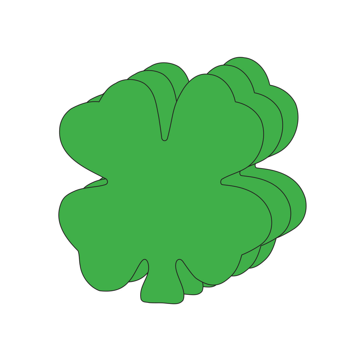 SHAPES ETC. Die-Cut Magnetic - Super Single Color Four Leaf Clover