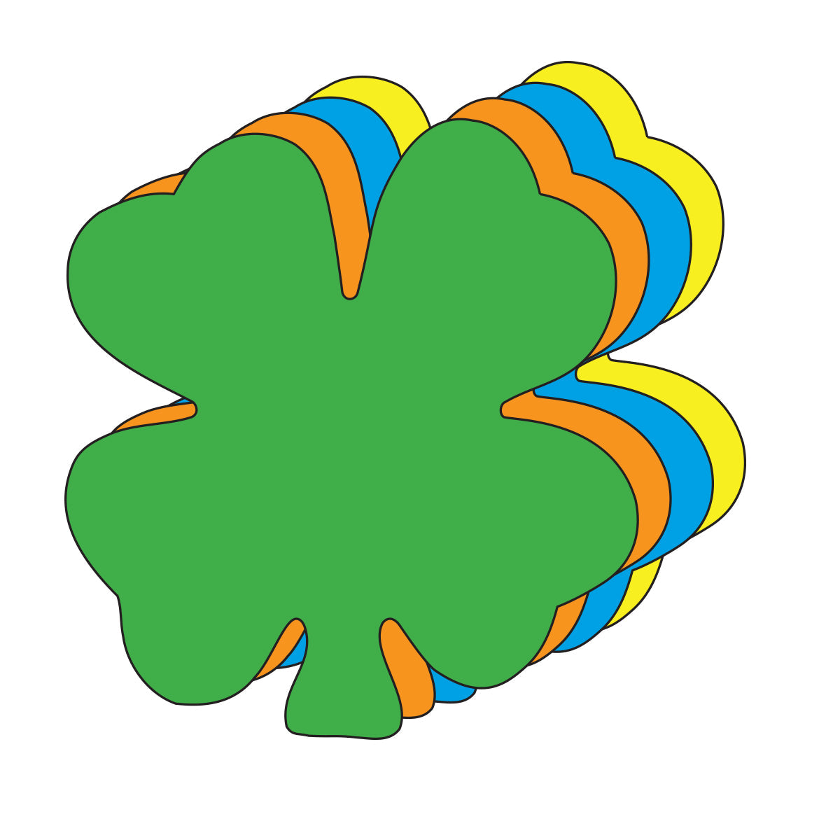SHAPES ETC. Die-Cut Magnetic - Super Assorted Color Four Leaf Clover