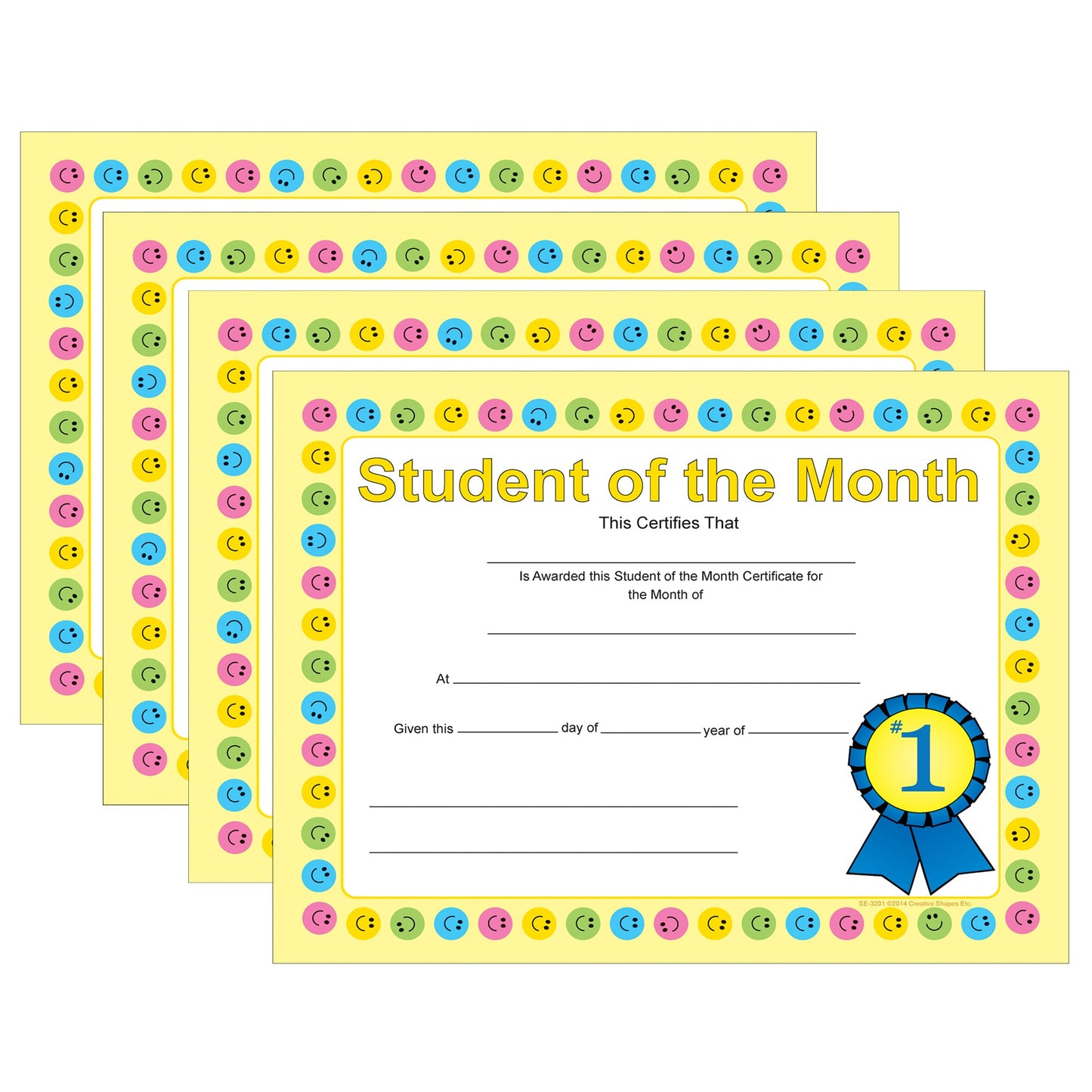SHAPES ETC. Recognition Certificate - Student of the Month