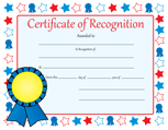 SHAPES ETC. Recognition Certificate - Certificate of Recognition